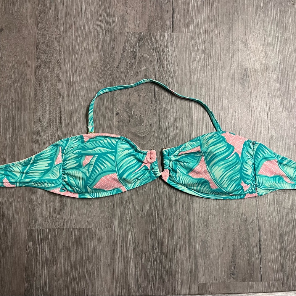 Vineyard Vines Tropical Leaf Print Bikini Top NWOT